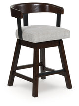 Haddigan Dark Brown Counter Height Barstool, Set of 2 by ASHLEY FURNITURE at Eve Furniture