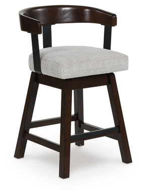Haddigan Dark Brown Counter Height Barstool, Set of 2 by ASHLEY FURNITURE at Eve Furniture