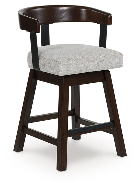 Haddigan Dark Brown Counter Height Barstool, Set of 2 by ASHLEY FURNITURE at Eve Furniture