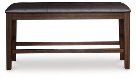 Haddigan Dark Brown Counter Height Dining Bench by Ashley at Eve Furniture