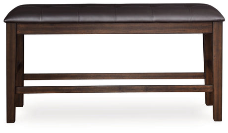 Haddigan Dark Brown Counter Height Dining Bench by Ashley at Eve Furniture