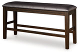 Haddigan Dark Brown Counter Height Dining Bench by ASHLEY FURNITURE at Eve Furniture
