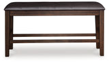 Haddigan Dark Brown Counter Height Dining Bench by ASHLEY FURNITURE at Eve Furniture