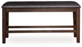 Haddigan Dark Brown Counter Height Dining Bench by ASHLEY FURNITURE at Eve Furniture