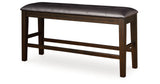 Haddigan Dark Brown Counter Height Dining Bench by ASHLEY FURNITURE at Eve Furniture