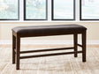 Haddigan Dark Brown Counter Height Dining Bench by ASHLEY FURNITURE at Eve Furniture