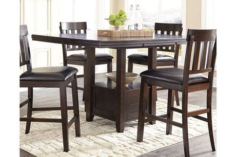 Haddigan Dark Brown Counter Height Dining Extension Table by Ashley at Eve Furniture