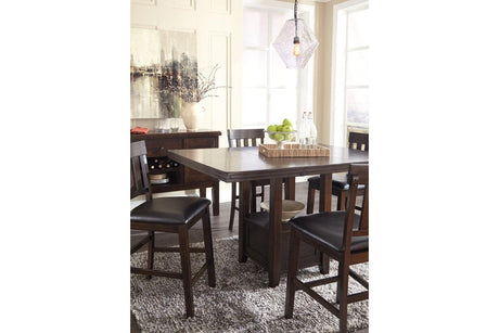 Haddigan Dark Brown Counter Height Dining Extension Table by Ashley at Eve Furniture