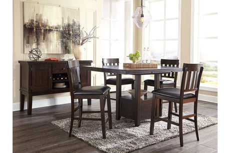 Haddigan Dark Brown Counter Height Dining Extension Table by Ashley at Eve Furniture