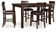 Haddigan Dark Brown Counter Height Dining Table and 4 Barstools by Ashley at Eve Furniture