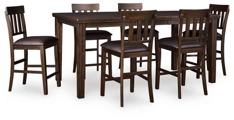 Haddigan Dark Brown Counter Height Set by Ashley at Eve Furniture