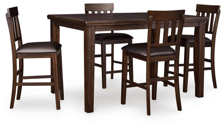 Haddigan Dark Brown Counter Height Set by Ashley at Eve Furniture