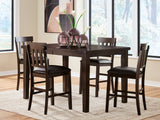 Haddigan Dark Brown Counter Height Set by Ashley at Eve Furniture