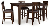Haddigan Dark Brown Counter Height Set by Ashley at Eve Furniture