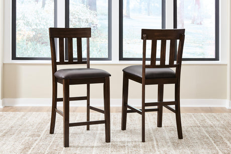 Haddigan Dark Brown Counter Height Set by Ashley at Eve Furniture