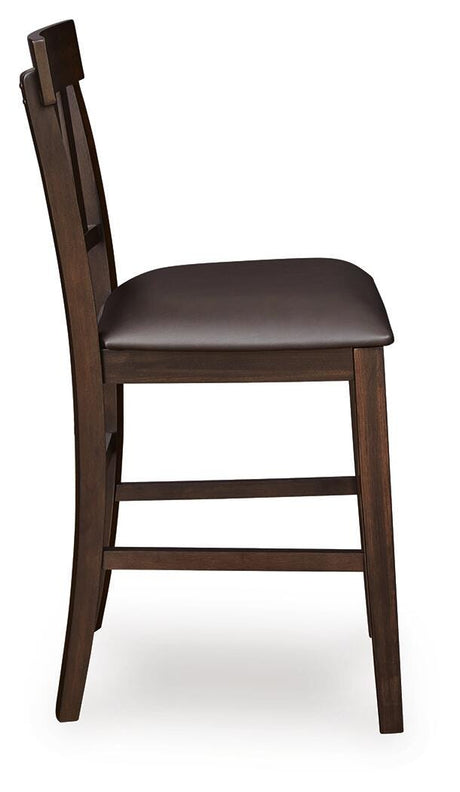 Haddigan Dark Brown Counter Height Set by Ashley at Eve Furniture