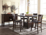 Haddigan Dark Brown Rectangular Extendable Counter Height Dining Room Set by Ashley at Eve Furniture