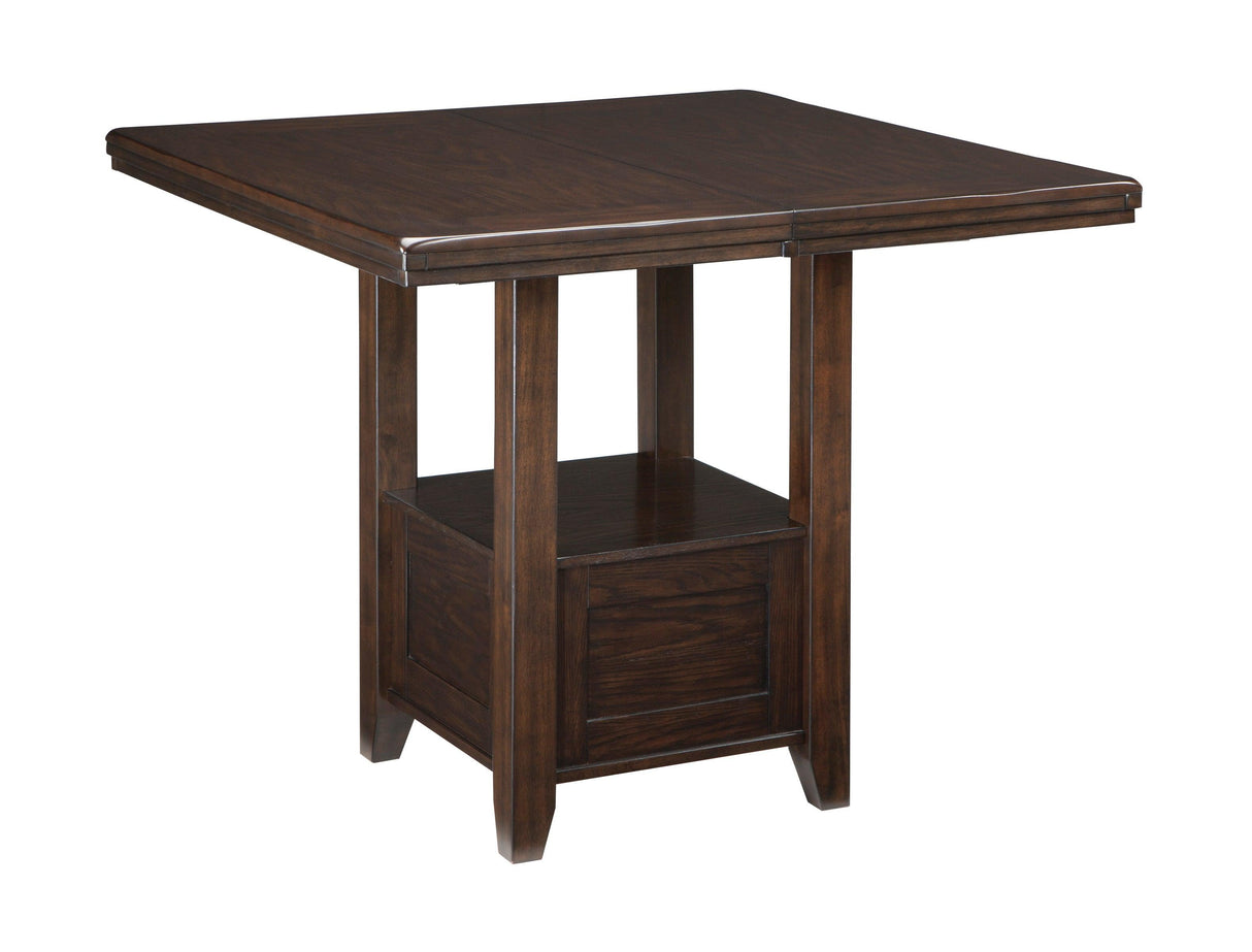 Haddigan Dark Brown Rectangular Extendable Counter Height Dining Room Set by Ashley at Eve Furniture