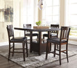 Haddigan Dark Brown Rectangular Extendable Counter Height Dining Room Set by Ashley at Eve Furniture