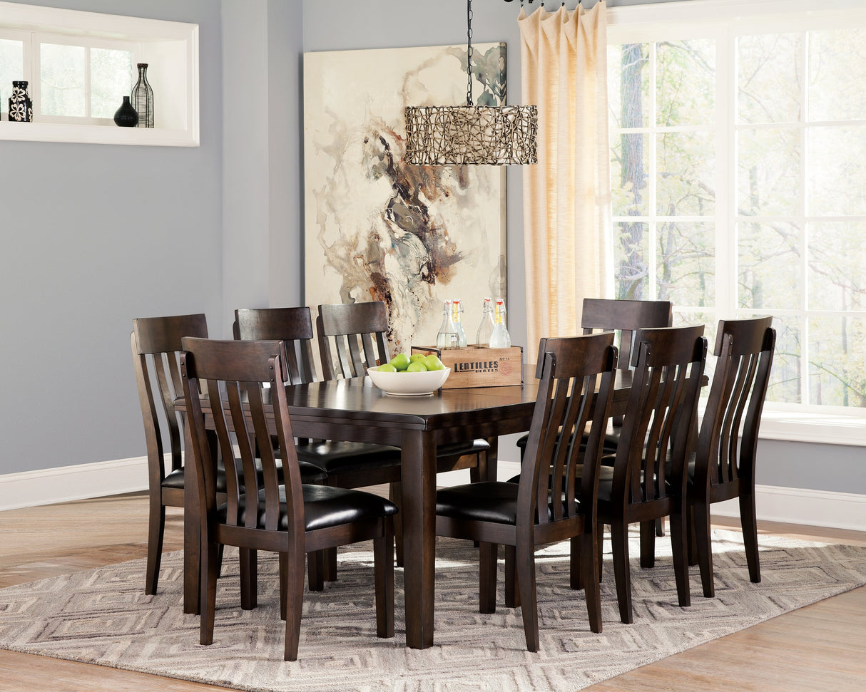 Haddigan Dining Table and 8 Chairs in Dark Brown by Ashley at Eve Furniture