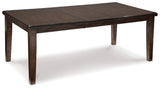 Haddigan Dining Table and 8 Chairs in Dark Brown by Ashley at Eve Furniture