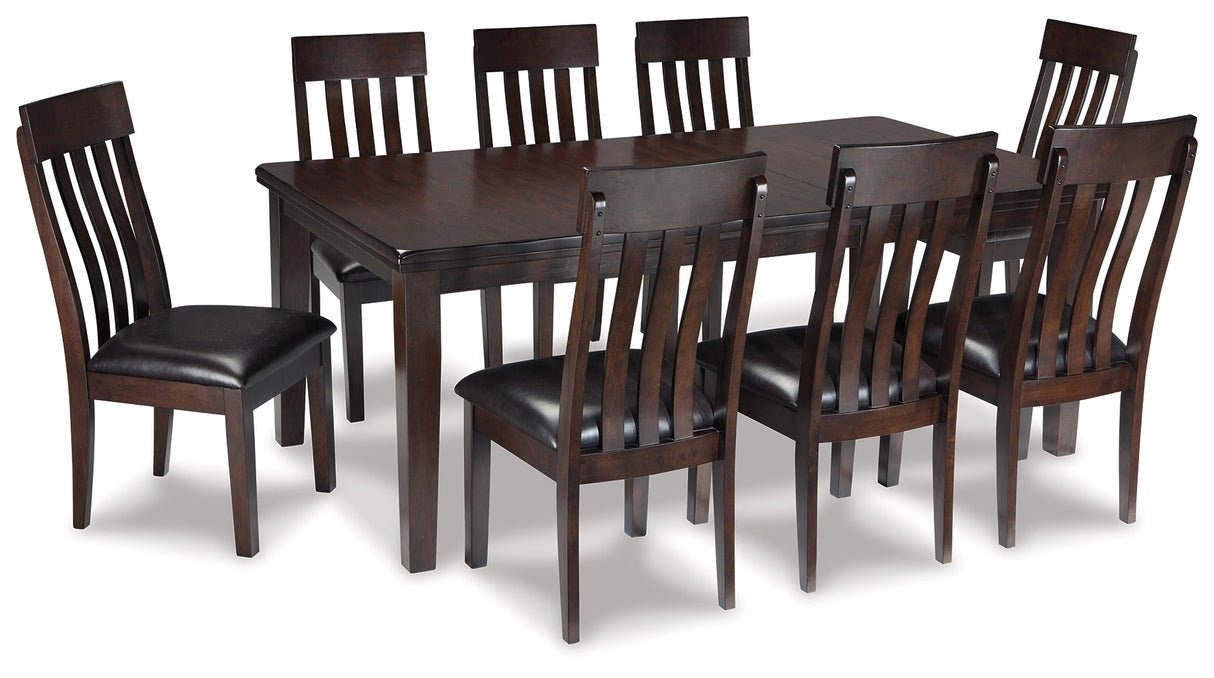 Haddigan Dining Table and 8 Chairs in Dark Brown by Ashley at Eve Furniture