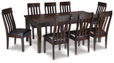 Haddigan Dining Table and 8 Chairs in Dark Brown by Ashley at Eve Furniture
