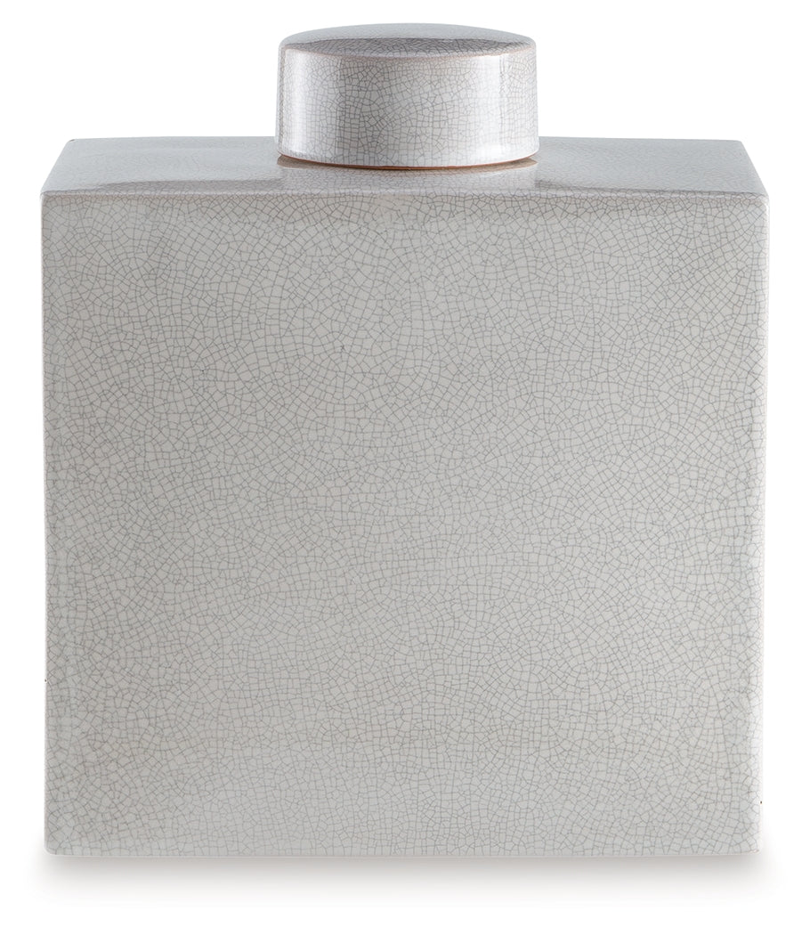 Haddworth Antique White Jar by Ashley at Eve Furniture