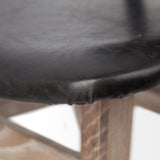Haden I Black Faux-Leather Wrap Brown Solid Wood and Iron Base Dining Chair, Set of 2 by Mercana at Eve Furniture