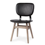 Haden I Black Faux-Leather Wrap Brown Solid Wood and Iron Base Dining Chair, Set of 2 by Mercana at Eve Furniture