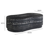 Hades 47" Black Faux Marble Indoor/Outdoor Concrete Coffee Table by TOV Furniture at Eve Furniture