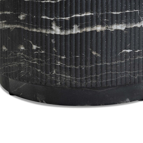 Hades 47" Black Faux Marble Indoor/Outdoor Concrete Coffee Table by TOV Furniture at Eve Furniture