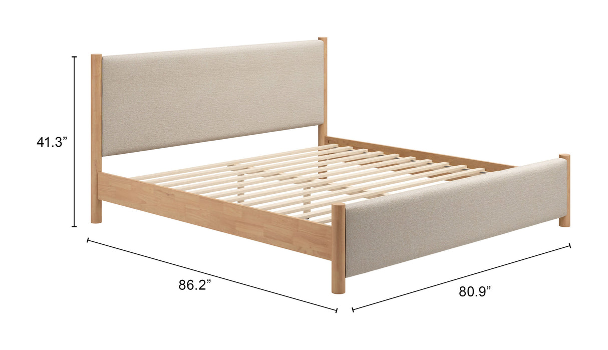Hadi Beige & Natural King Bed by Zuomod at Eve Furniture