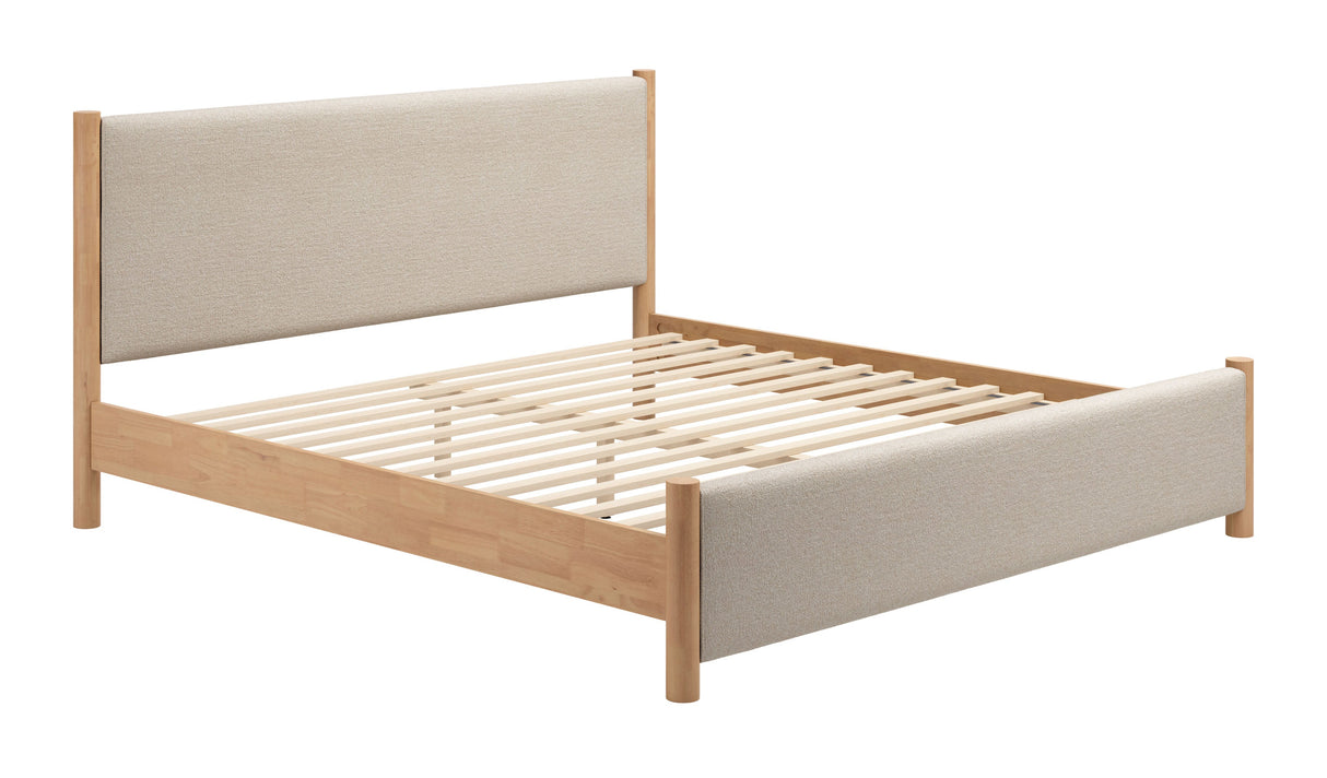 Hadi Beige & Natural King Bed by Zuomod at Eve Furniture
