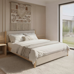 Hadi Beige & Natural King Bed by Zuomod at Eve Furniture
