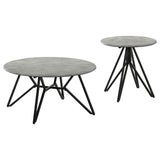 Hadi Cement 2-Piece Round Coffee and End Table Set by Coaster at Eve Furniture