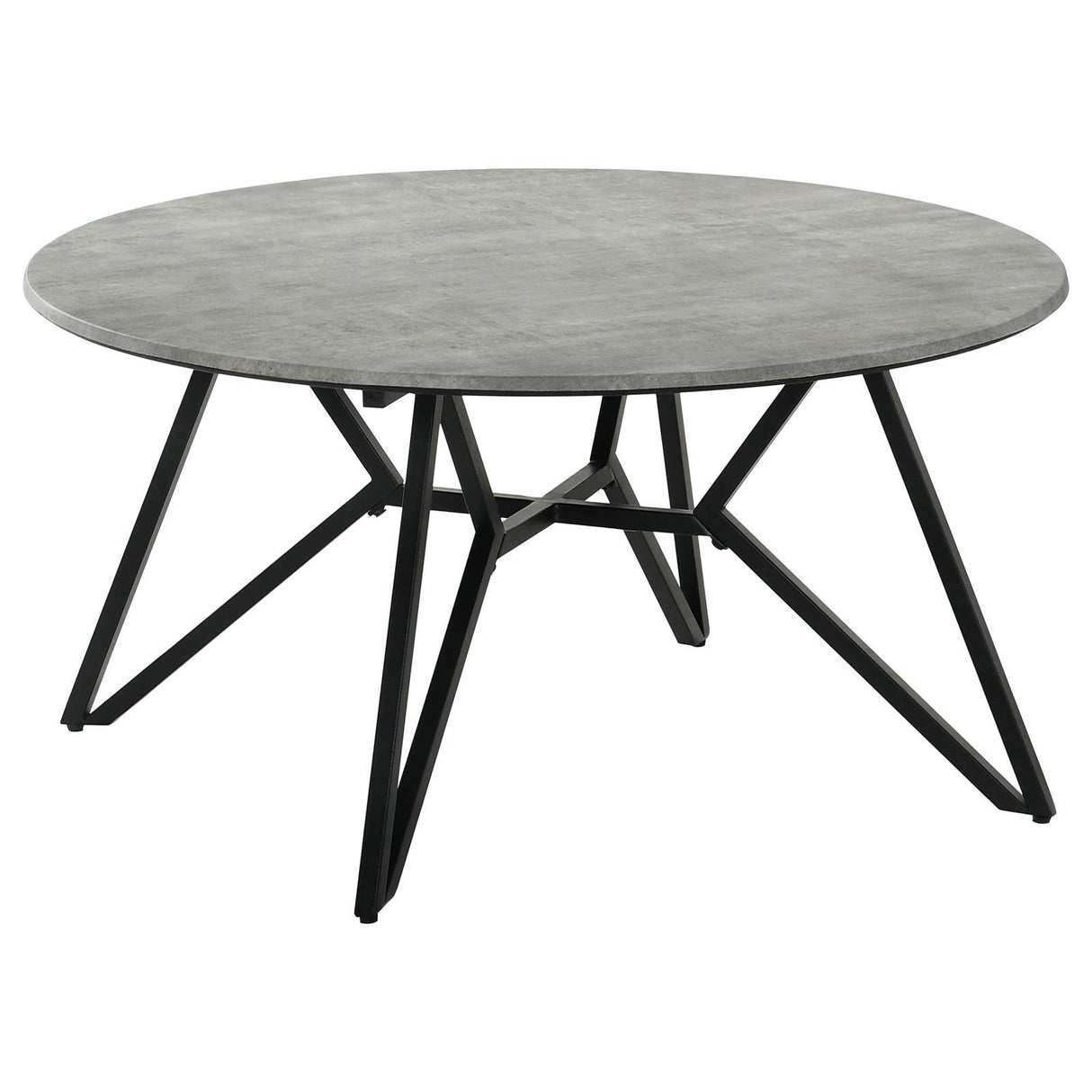 Hadi Cement/Gunmetal Round Coffee Table with Hairpin Legs by Coaster at Eve Furniture