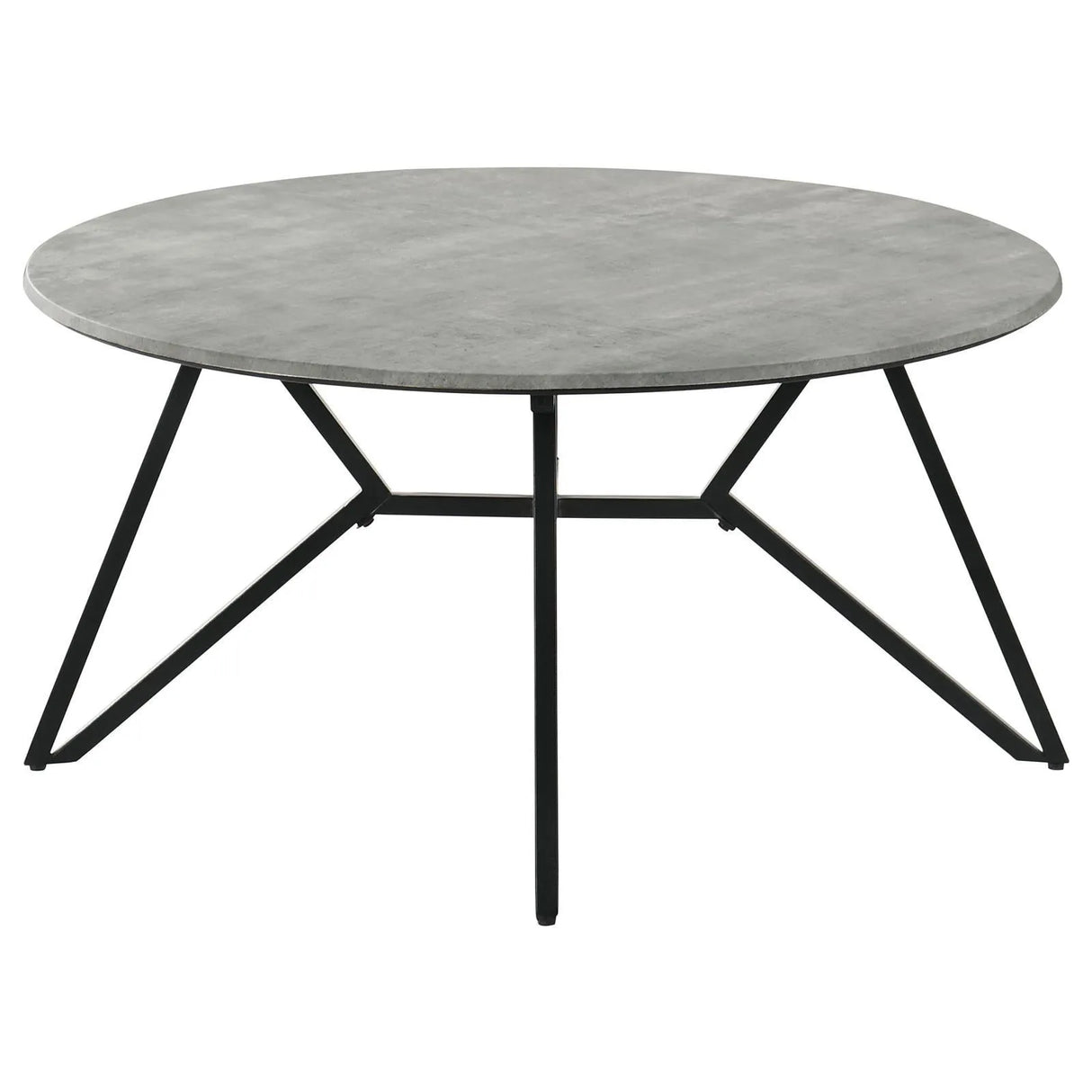 Hadi Cement/Gunmetal Round Coffee Table with Hairpin Legs by Coaster at Eve Furniture