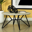 Hadi Cement/Gunmetal Round Coffee Table with Hairpin Legs by Coaster at Eve Furniture