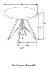 Hadi Cement/Gunmetal Round End Table with Hairpin Legs by Coaster at Eve Furniture