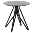 Hadi Cement/Gunmetal Round End Table with Hairpin Legs by Coaster at Eve Furniture