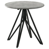 Hadi Cement/Gunmetal Round End Table with Hairpin Legs by Coaster at Eve Furniture
