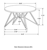 Hadi Cement/Gunmetal Round Coffee Table with Hairpin Legs