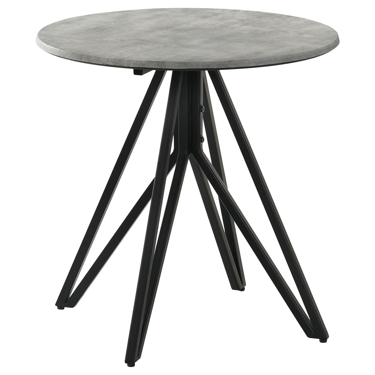 Hadi Round End Table with Hairpin Legs Cement/Gunmetal