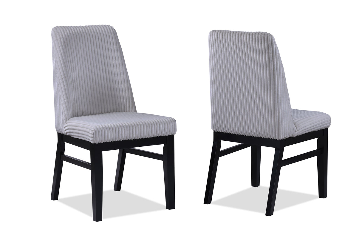 Hadley Black and Light Gray Faux Marble Top Round Dining Set by Crown Mark at Eve Furniture