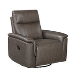 Hadley Dark Brown Swivel Glider Reclining Chair