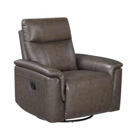 Hadley Dark Brown Swivel Glider Reclining Chair by Homelegance at Eve Furniture