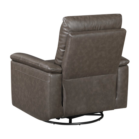 Hadley Dark Brown Swivel Glider Reclining Chair by Homelegance at Eve Furniture
