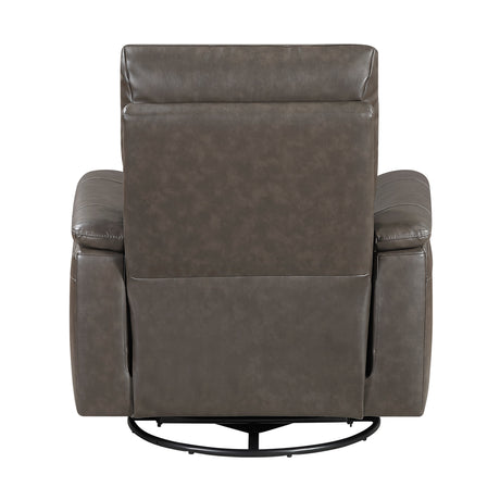 Hadley Dark Brown Swivel Glider Reclining Chair by Homelegance at Eve Furniture