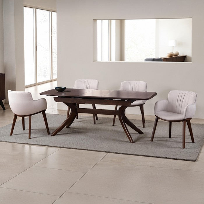 Hadsten Rich Walnut 5-Piece Dining Room Set by Furniture of America at Eve Furniture